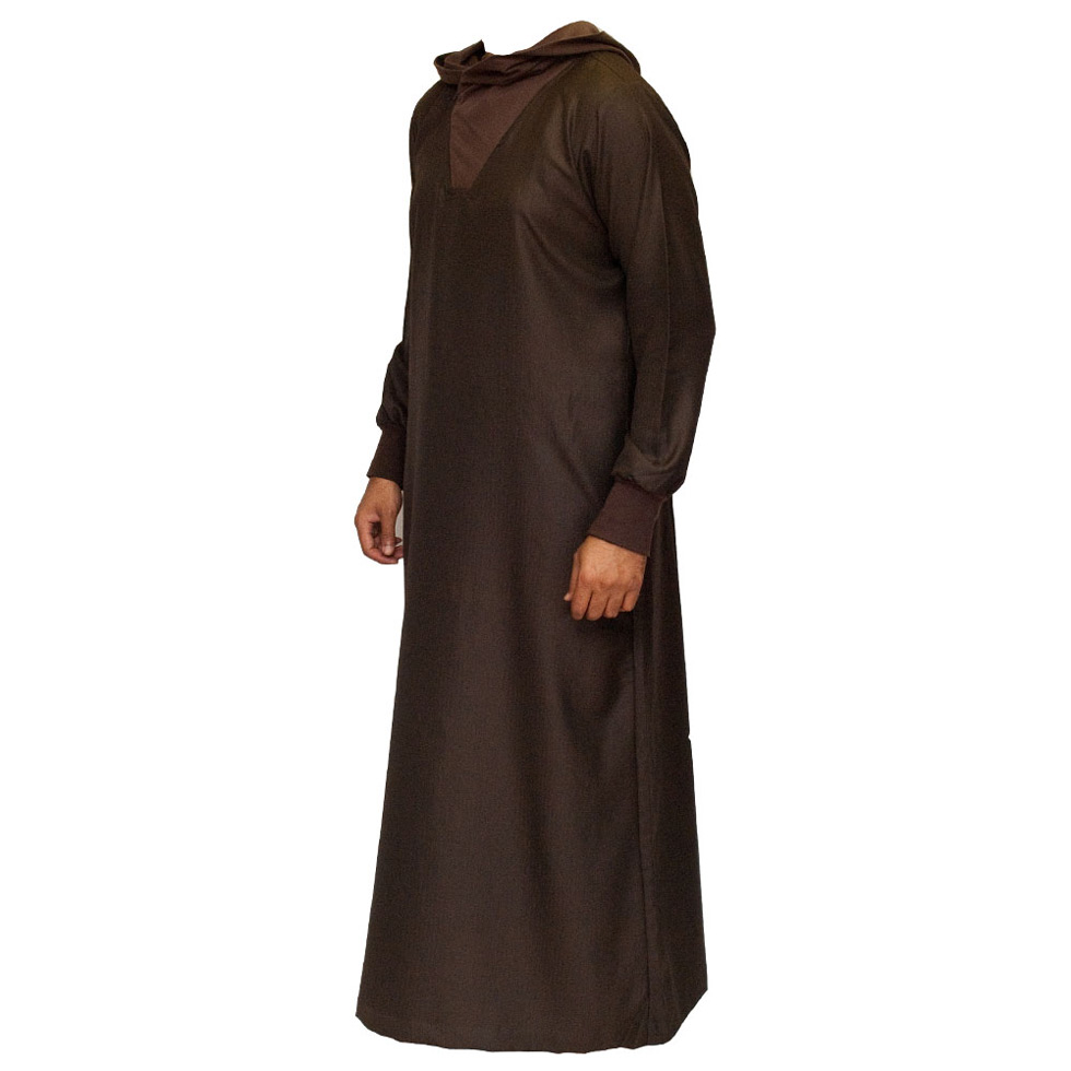 Brown Hooded Islamic Jubba Thobe