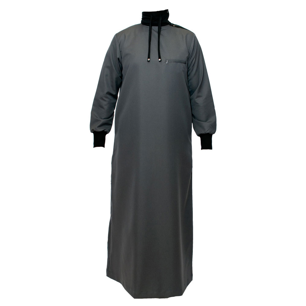 Polo Neck Charcoal Grey Jubba Thobe